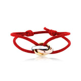 Unisex Stainless Steel Bracelet with Ribbon Lace Chain
