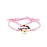 Unisex Stainless Steel Bracelet with Ribbon Lace Chain