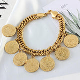 Turkish Coin Bracelet for Women Turks Simgesi Osmanli Turasi Bangle