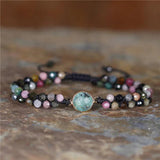 Tourmaline Beads Bracelet 4mm Natural Stones Adjustable Macrame Bracelet