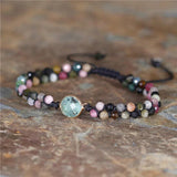Tourmaline Beads Bracelet 4mm Natural Stones Adjustable Macrame Bracelet