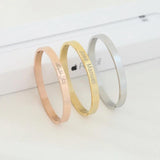 Engraved Cuff Bracelet Bangle Stainless Steel Jewelry Gift