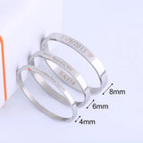 Engraved Cuff Bracelet Bangle Stainless Steel Jewelry Gift