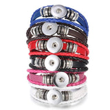10pcs Snap Jewelry Bracelets Women Braided Leather 18mm DIY Interchangeable