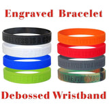 Personalized Silicone Bracelet Logo Rubber Band Engraved Name Bracelets Debossed