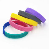 Personalized Silicone Bracelet Logo Rubber Band Engraved Name Bracelets Debossed