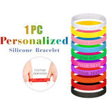 Personalized Silicone Bracelet Logo Rubber Band Engraved Name Bracelets Debossed