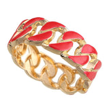 Colorful Enamel Chain Shape Cuff Bracelet & Bangle for Women