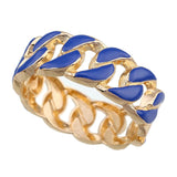 Colorful Enamel Chain Shape Cuff Bracelet & Bangle for Women