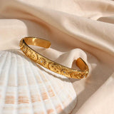 Chunky Stainless Steel Sun Moon Star Cuff Bangles
