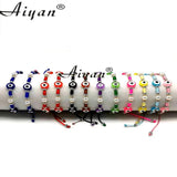 12Pcs Eyes Woven Multi-Color Bracelet with 6MM Pearl Snowflake Accessories