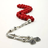 Red Muslim Lady Rosary Prayer Beads 33 66 99 Red Stone Ladies Jewelry