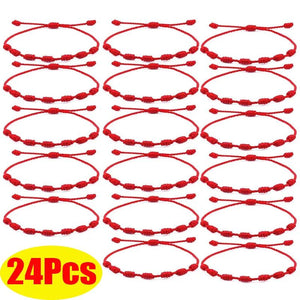 24PCS/lot Red String Bracelet Protection Eye Good Luck Amulet Success Prosperity