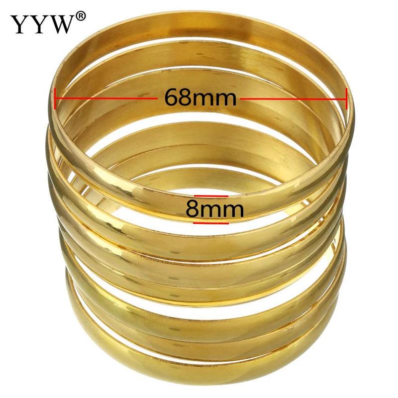 7pcs Stainless Steel Bangle Bracelets Set
