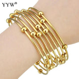 7pcs Stainless Steel Bangle Bracelets Set