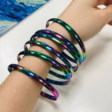 7pcs Stainless Steel Bangle Bracelets Set
