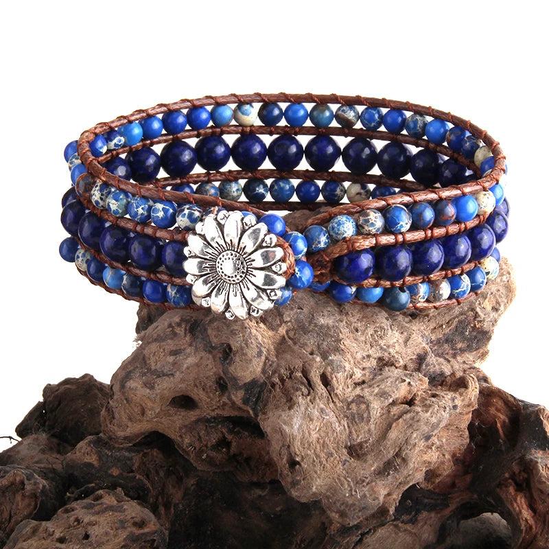 Colorful Natural Stone Friendship Beaded Wrap Bracelet