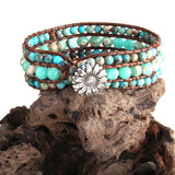 Colorful Natural Stone Friendship Beaded Wrap Bracelet