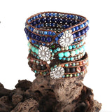 Colorful Natural Stone Friendship Beaded Wrap Bracelet