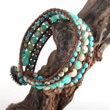 Colorful Natural Stone Friendship Beaded Wrap Bracelet