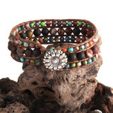 Colorful Natural Stone Friendship Beaded Wrap Bracelet