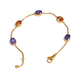 Colorful CZ Chain Bangle Bracelet 18K Metal Women Jewelry