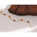 Colorful CZ Chain Bangle Bracelet 18K Metal Women Jewelry
