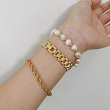 High End Finish Link Chain Bracelet Stainless Steel Rectangle Bracelet