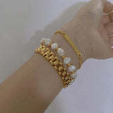 High End Finish Link Chain Bracelet Stainless Steel Rectangle Bracelet