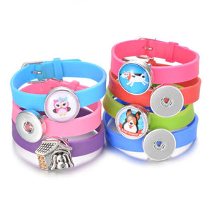 10pcs 18mm Snap Bracelets Silicone Rubber Snap Jewelry For Child NN-713*10