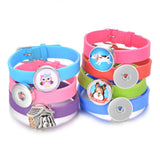 10pcs 18mm Snap Bracelets Silicone Rubber Snap Jewelry For Child NN-713*10