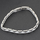 20cm Ceramic Bangle Bracelet Stainless Steel Chain Link Jewelry