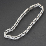 20cm Ceramic Bangle Bracelet Stainless Steel Chain Link Jewelry