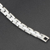 20cm Ceramic Bangle Bracelet Stainless Steel Chain Link Jewelry
