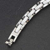 20cm Ceramic Bangle Bracelet Stainless Steel Chain Link Jewelry