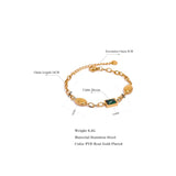 Green CZ Stainless Steel Bracelet Bangle for Women Adjustable Charm Jewelry