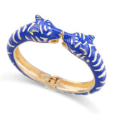 Leopard Head Enamel Cuff Bracelet Statement Bangle Plated Animal Bracelet