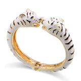 Leopard Head Enamel Cuff Bracelet Statement Bangle Plated Animal Bracelet