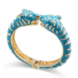 Leopard Head Enamel Cuff Bracelet Statement Bangle Plated Animal Bracelet