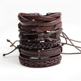Woven Punk Vintage Charm Leather Bracelets Men Femme Homme Bracelet Jewelry