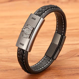 Stainless Steel Men's Leather Cubic Zirconia Accessories