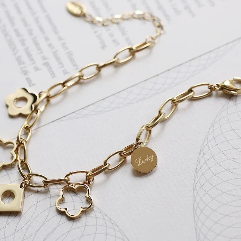Daisy Bracelets Stainless Steel Plated Chain Steampunk Gift Bracelet