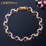 CWWZircons Cubic Zirconia Stone and Dark Crystal Bracelet for Women