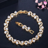 CWWZircons Cubic Zirconia Stone and Dark Crystal Bracelet for Women