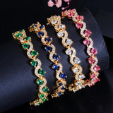 CWWZircons Cubic Zirconia Stone and Dark Crystal Bracelet for Women