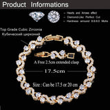 CWWZircons Cubic Zirconia Stone and Dark Crystal Bracelet for Women
