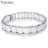 12mm Ceramic Wrap Bracelet Bangle Stainless Steel Charm