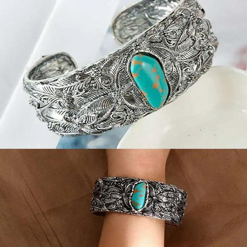 Boho Tibetan Open Cuff Wide Bangle Retro Bracelet
