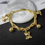 Jewelry Teddy Bear Ball Charm Bracelets For Women Hand Chains Link Chain
