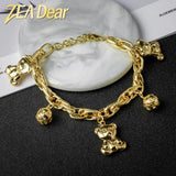 Jewelry Teddy Bear Ball Charm Bracelets For Women Hand Chains Link Chain